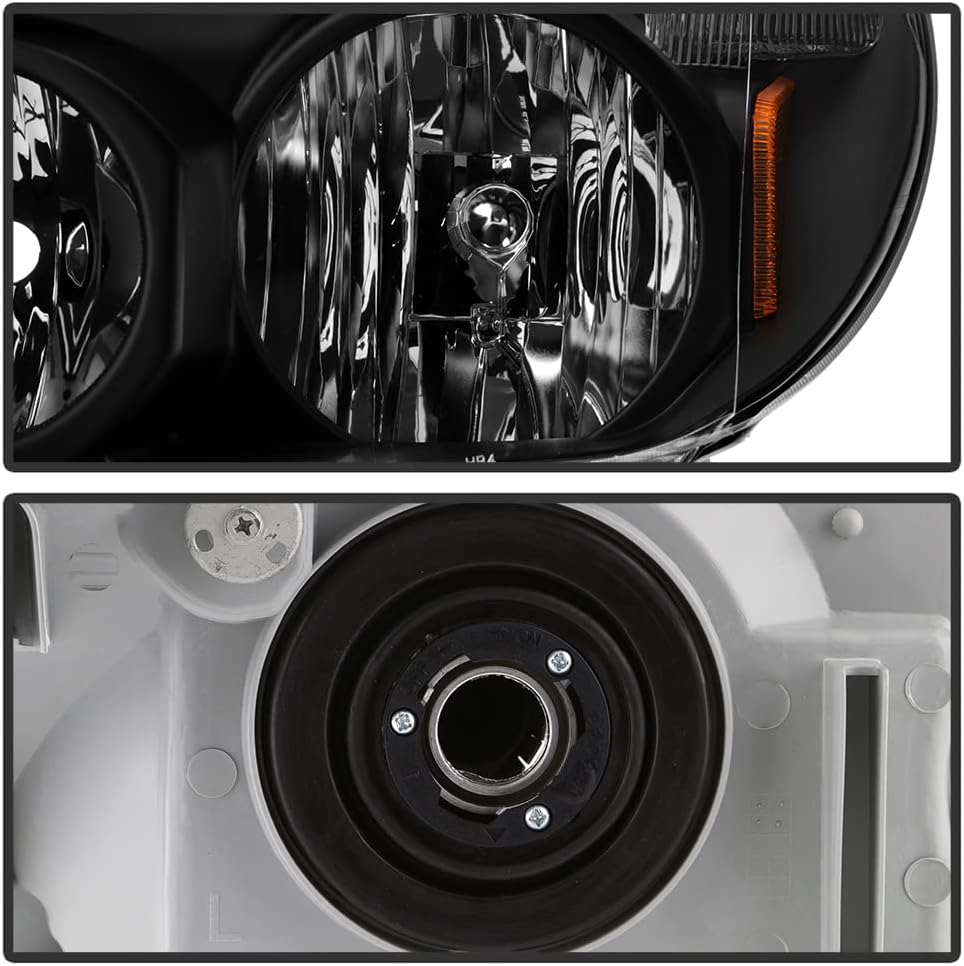 Black 2003 2005 Toyota 4Runner Headlights Headlamps Driver Passenger Side Q37524