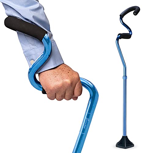 Self Standing Lightweight Adjustable Walking Cane with Ergonomic Forearm Grip D861