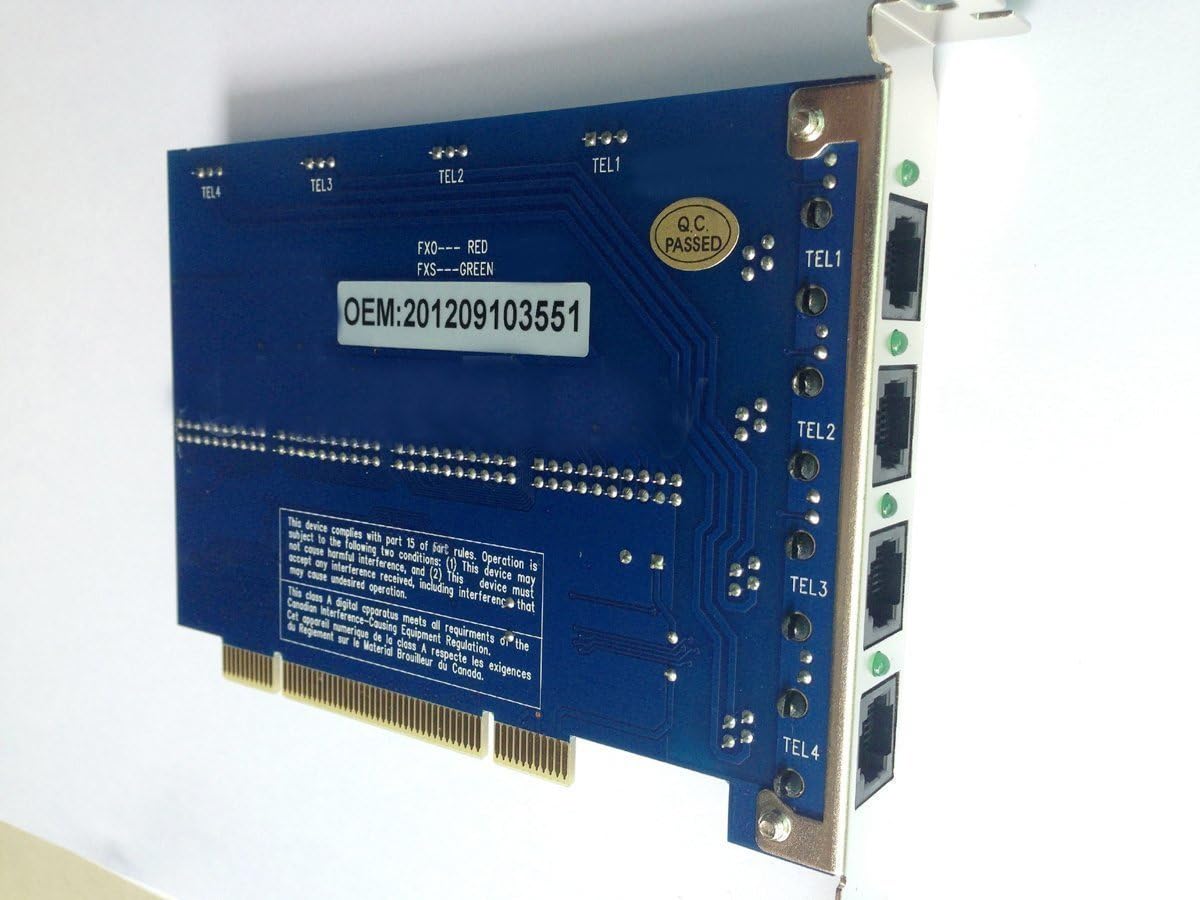 4 Port Analog PCI Card with 1 FXS + 3 FXO Ports C386