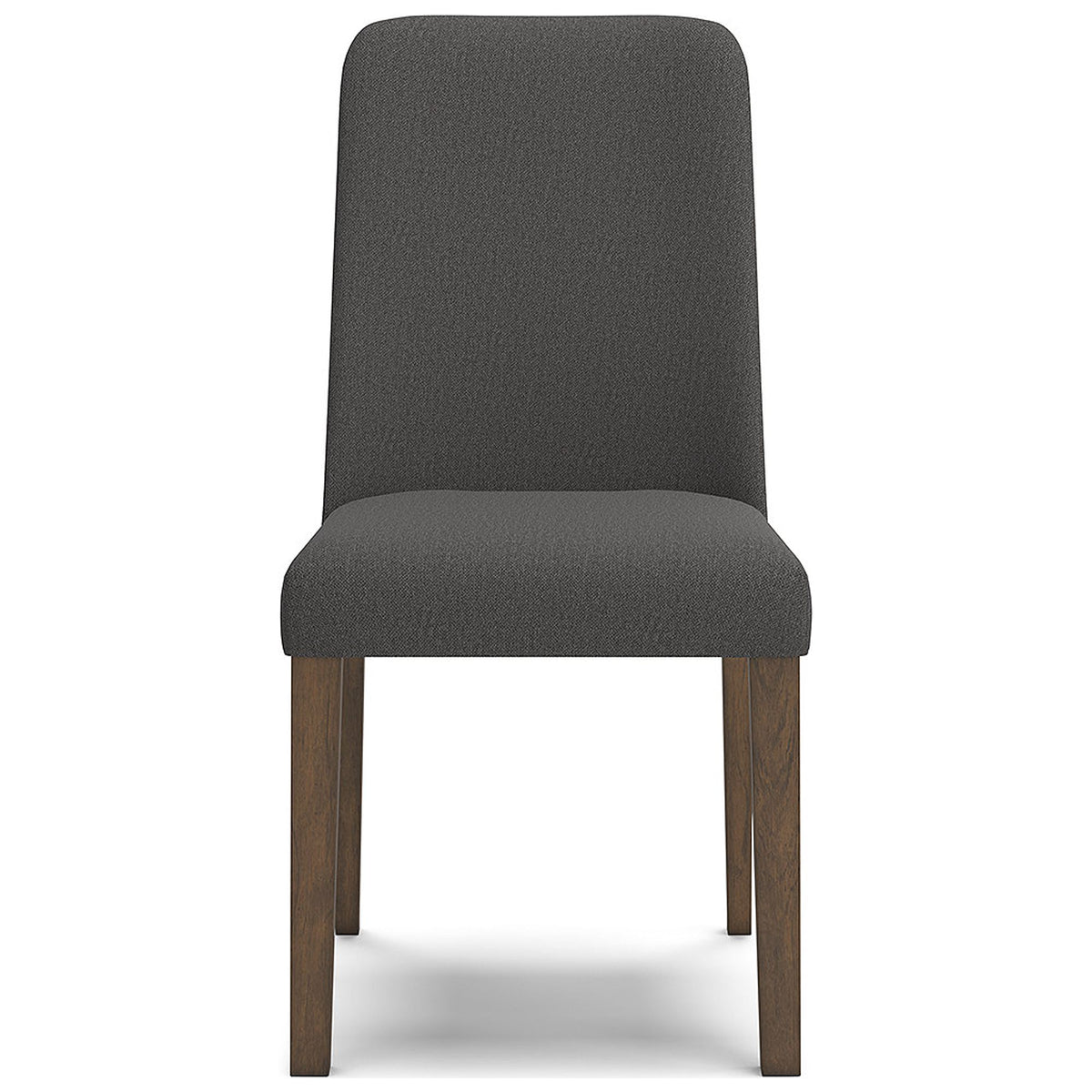 Upholstered Side Chair with Foam Cushion, Set of 2, Dark Gray & Brown J310