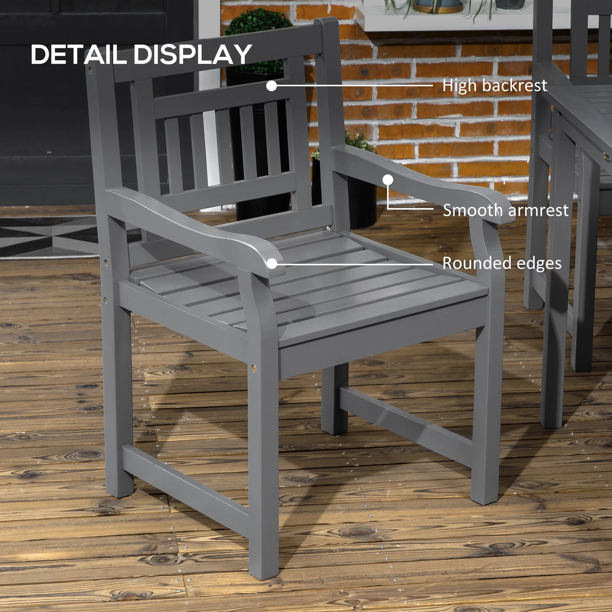 6pc Gray Wood Patio Table & Chairs T920967