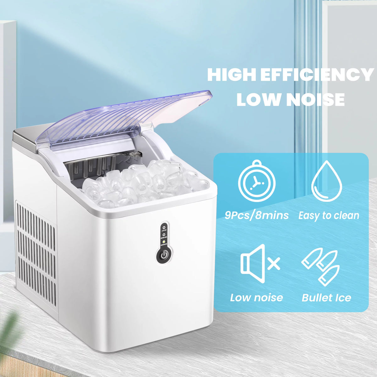 Portable Countertop Ice Maker with Basket & Ice Scoop I22995