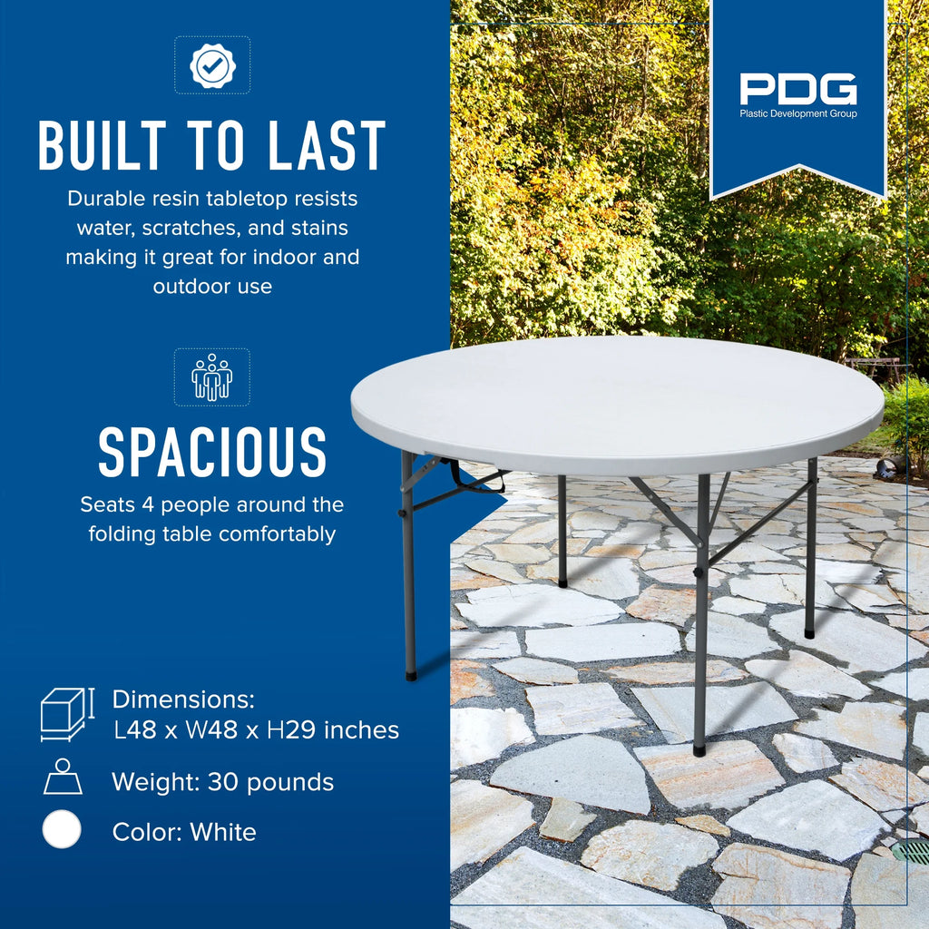 White Round Folding Banquet Table V57384