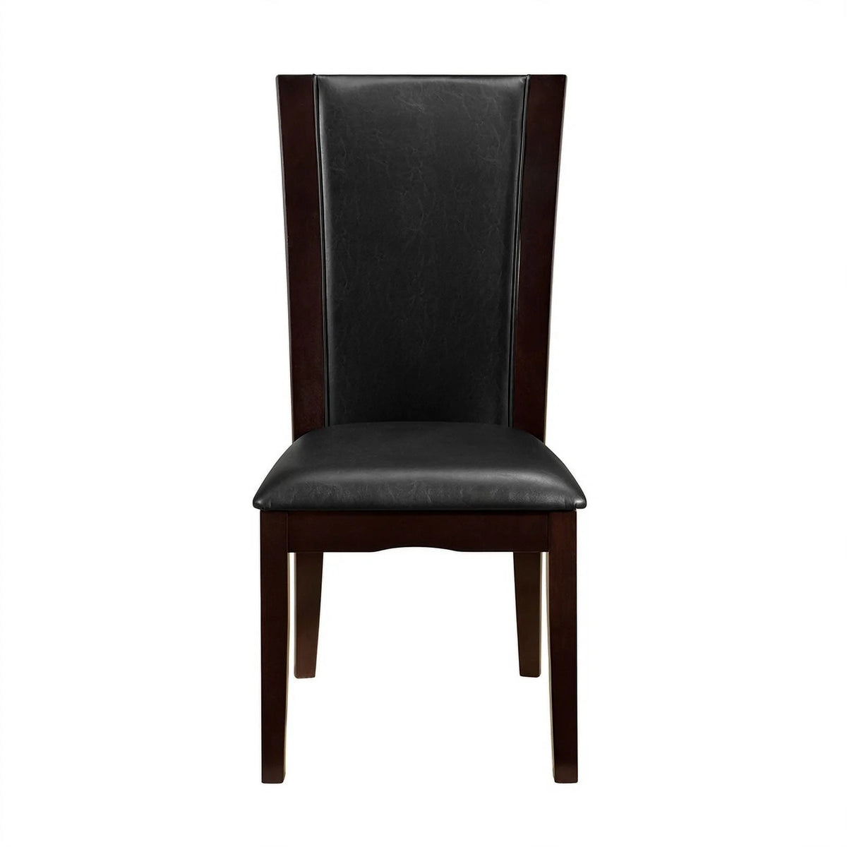 Wood and Faux Leather Dining Side Chair Espresso Set of 2 A2042