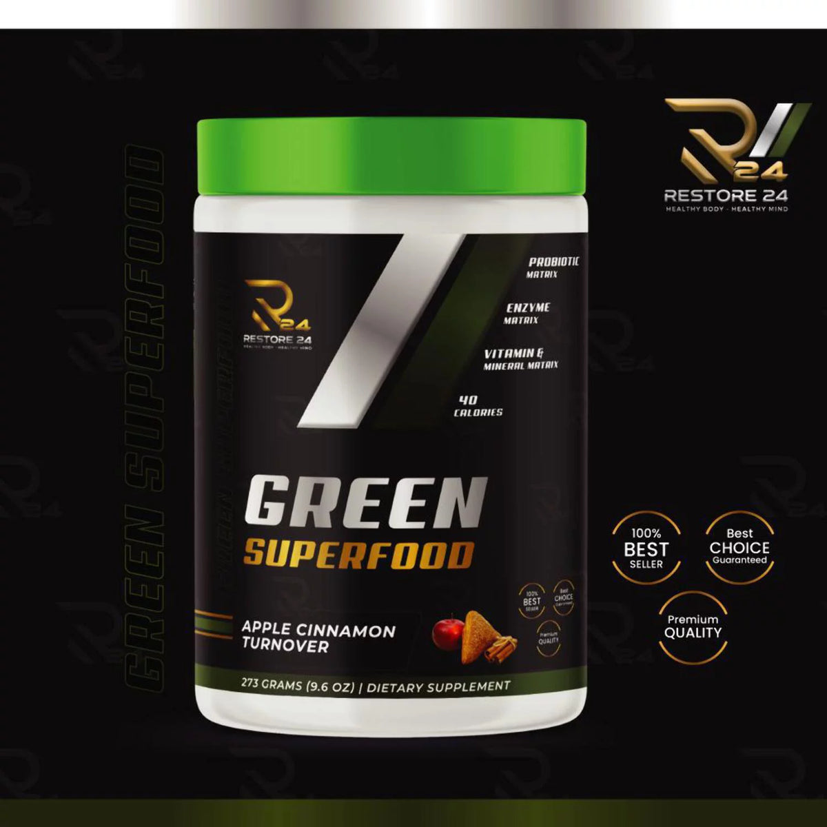 Super Greens Powder Smoothie Mix with Rice Bran, Vitamin E, Calcium, Iron, Dulse, Barley Grass, Wheat Grass, Bee Pollen F1601