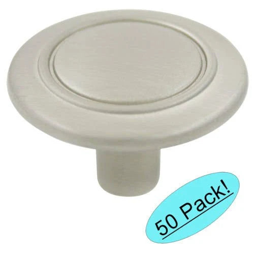 Satin Nickel Round Cabinet Hardware Knob 50 Pack C2765