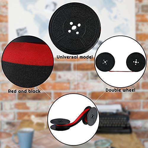 4 Pairs Universal Typewriter Ribbon Twin Spool Replacement Pack (Red, Black) J504323