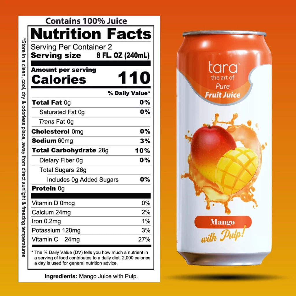 Pure Fruit Juice With Pulp Mango 16.9 fl.oz 12 Pack P4057