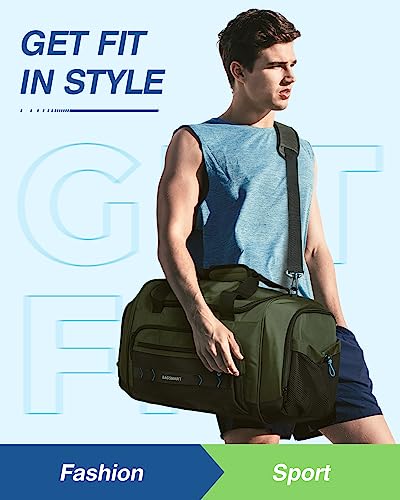 Black Water-resistant Gym Duffel Bag with Shoe Compartment P4805