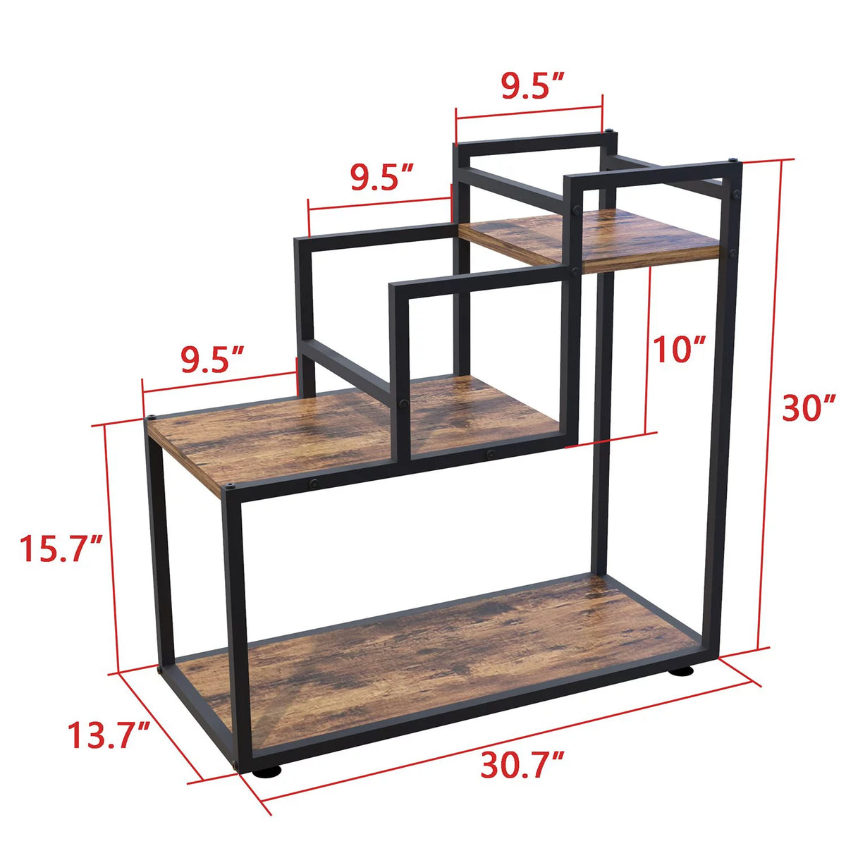 3-Tier Wood Metal Plant Stand E523589