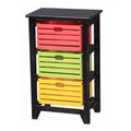 Black 3-Tier Wooden Storage Cabinet L7479