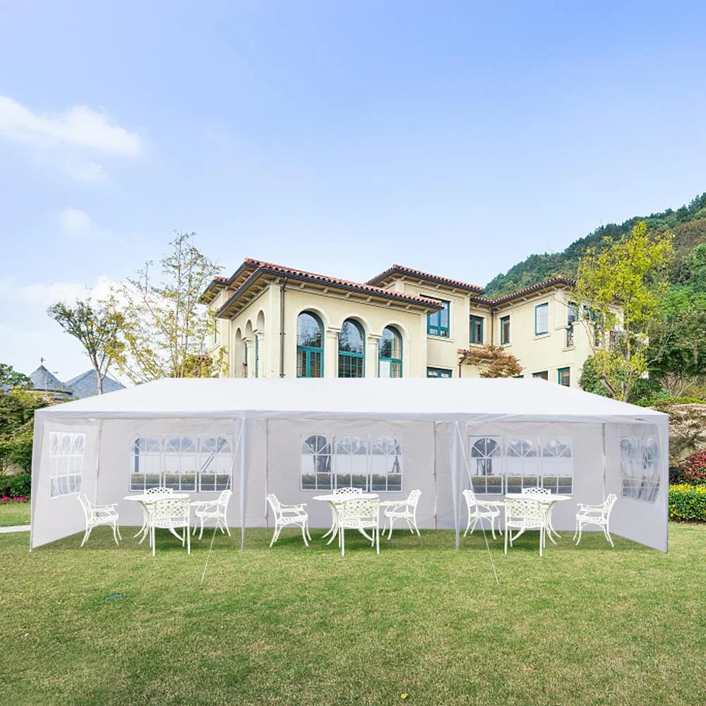 10'x 30' Canopy Tent with 8 Sidewalls White R849310
