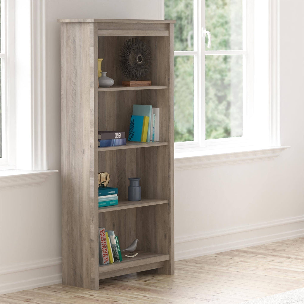 Gray Oak 4 Shelf Bookcase V807