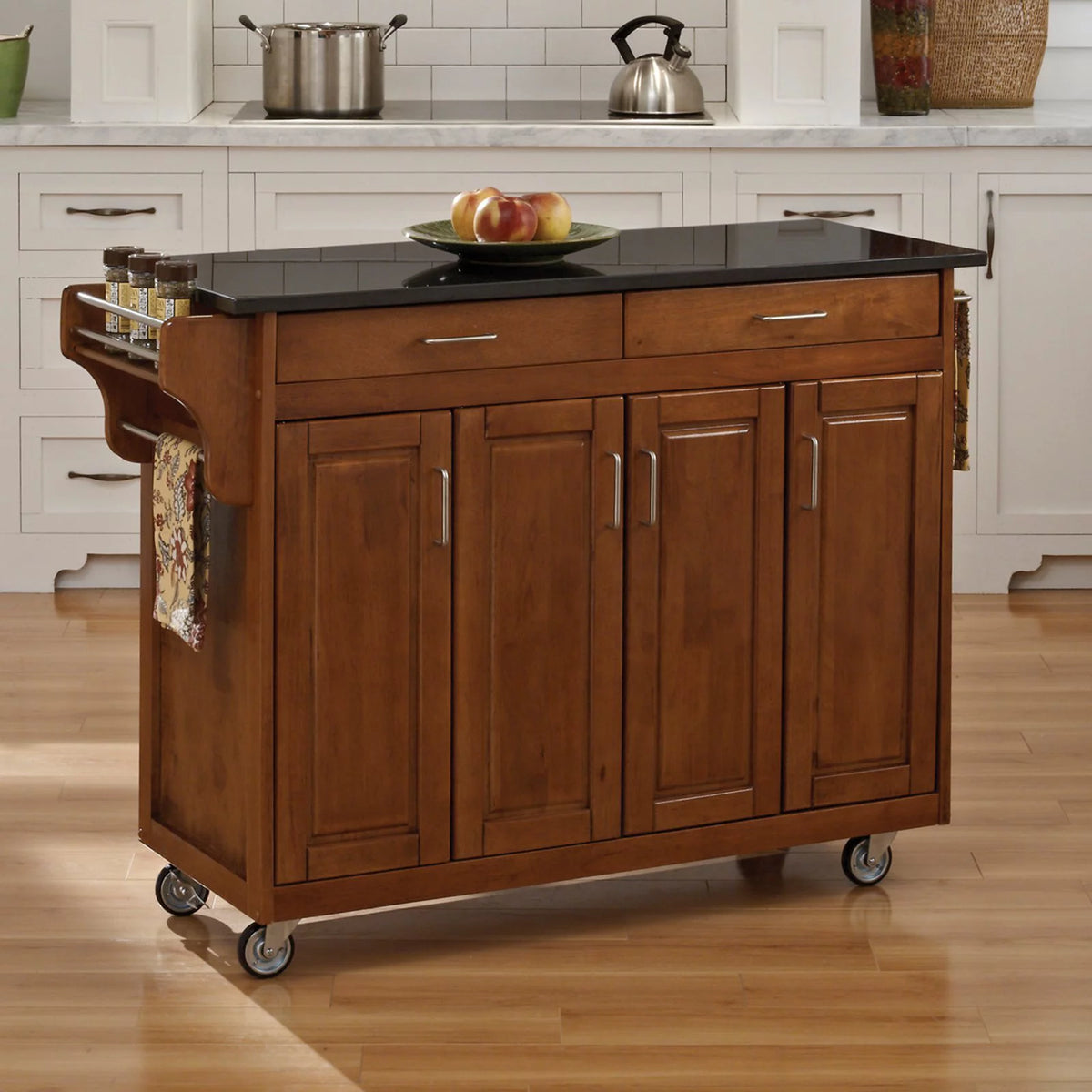 Wood Kitchen Cart in Off White I83419