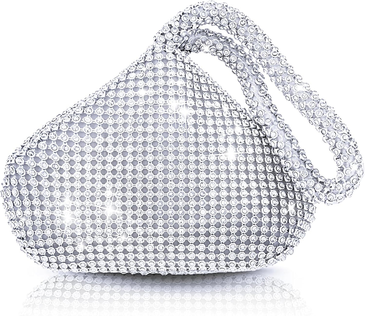Silver Rhinestone Clutch Bag (Large) U51664