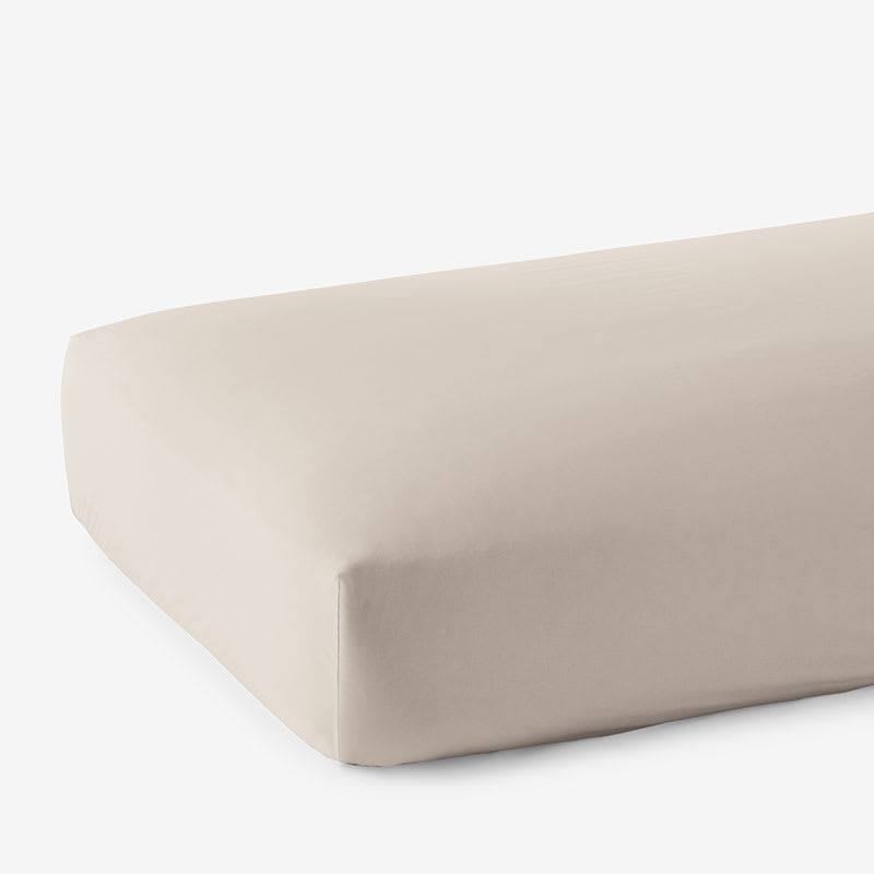 Supima Cotton Sateen Fitted Sheet, Alabaster Beige, California King B4681