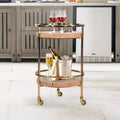 34 Inch 2 Tier Tea and Bar Cart V6085