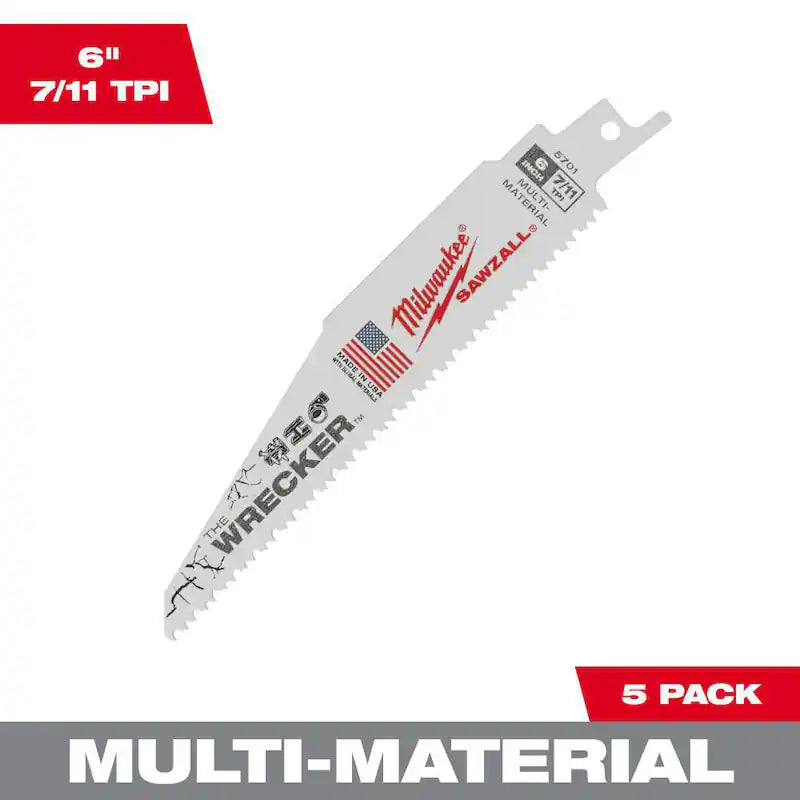 6 in. 7/11 TPI Reciprocating Saw Blades (5-Pack) E2496