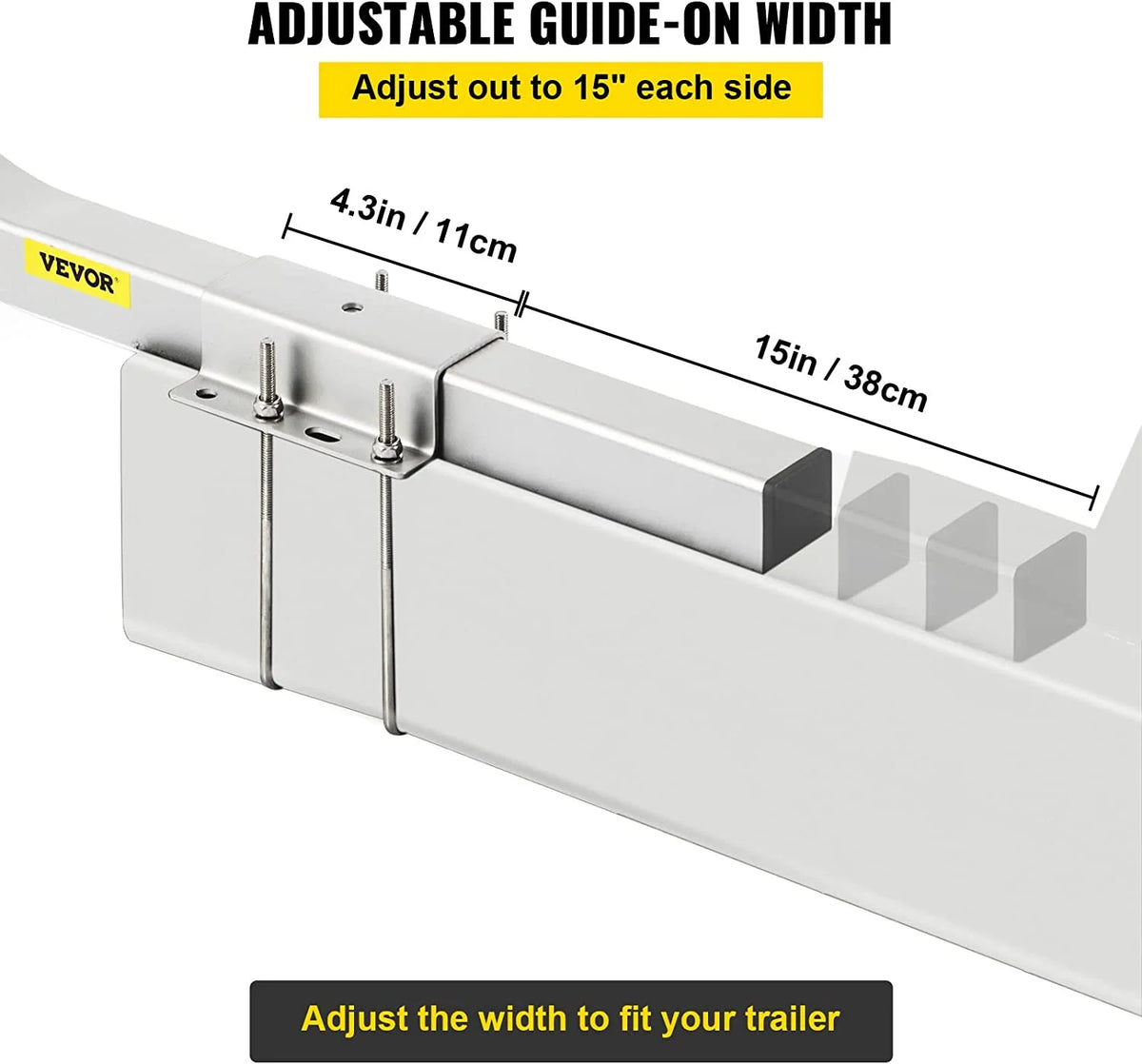 22 in. Steel Boat Trailer Guide-on with White PVC Tube Covers Q76741