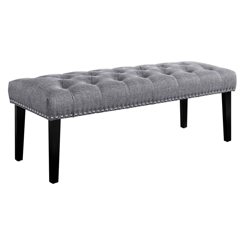 Grey Tufted Upholstered Bed Bench V15290