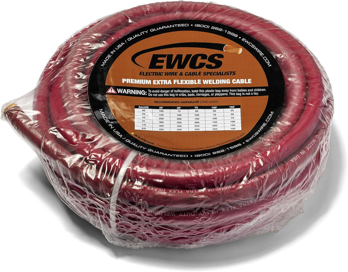 25 Feet Red 100% Copper Welding Cable 600 Volt V2197