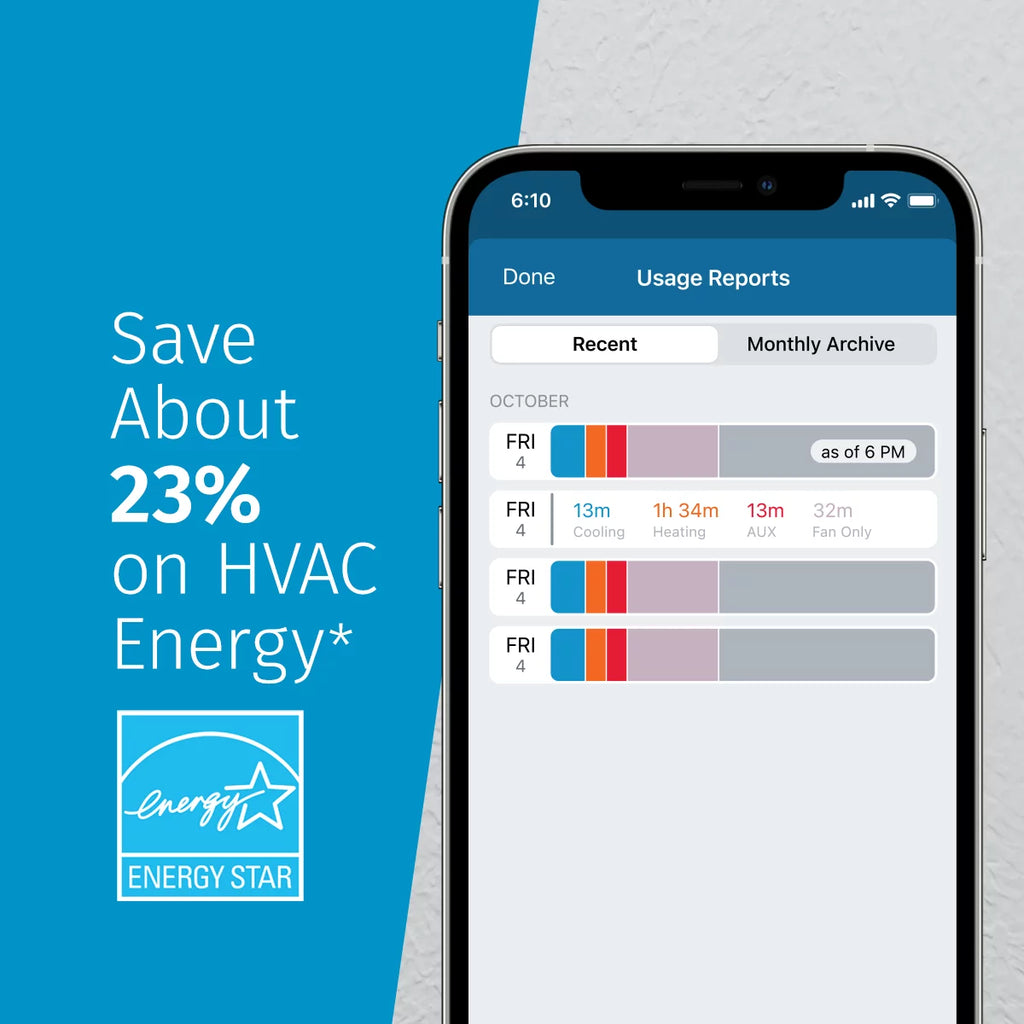 Black Smart Programmable Wi-Fi Thermostat D9286