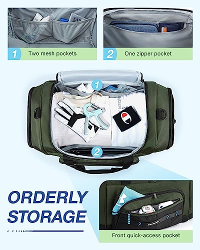 Black Water-resistant Gym Duffel Bag with Shoe Compartment P4805