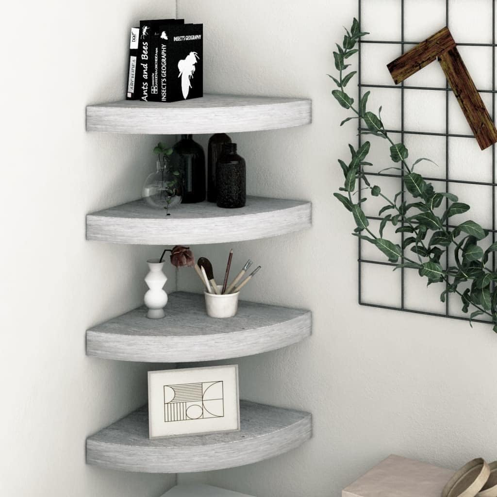 4 pcs MDF Corner Wall Shelves 13.8" x 13.8" x 1.5" M281