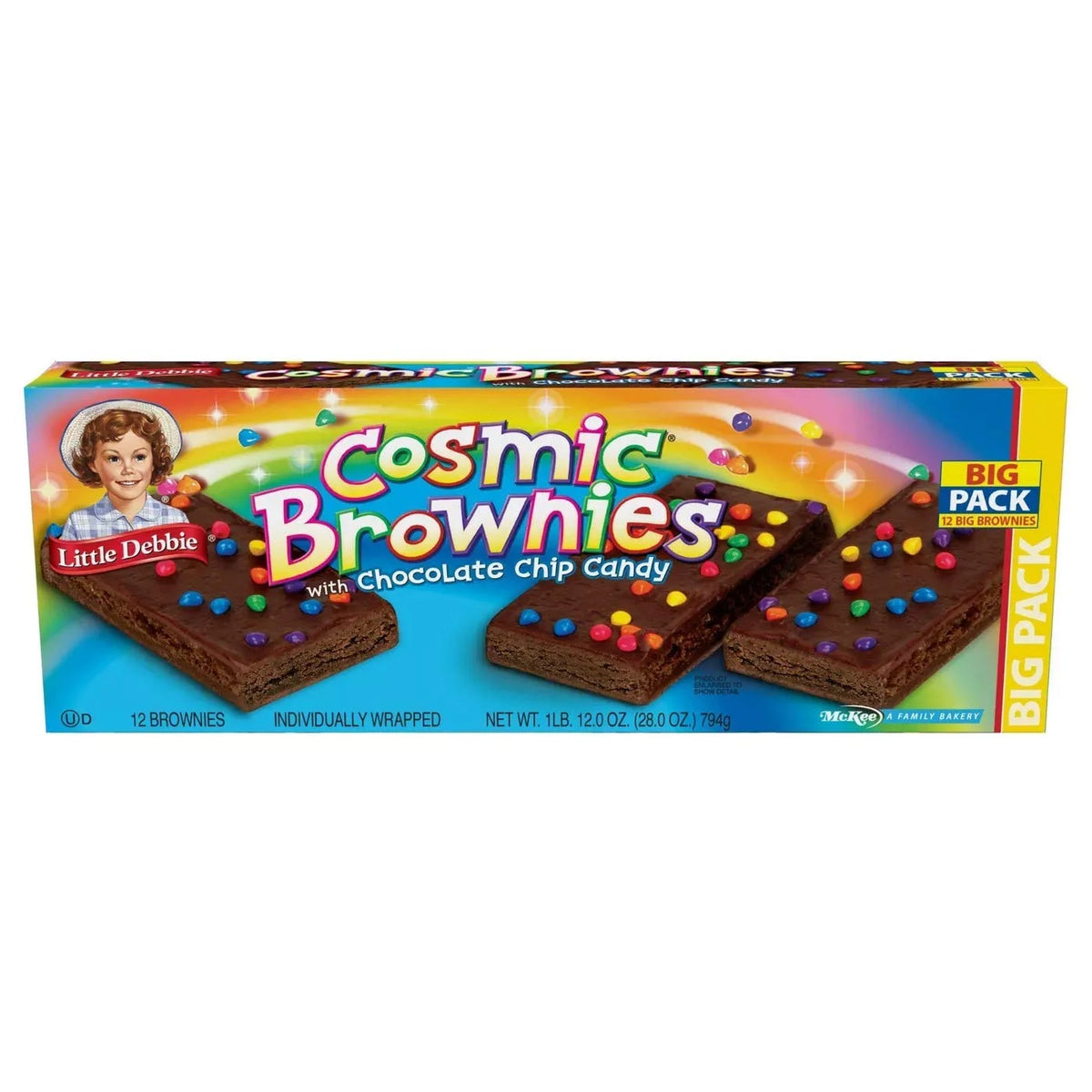 4 Big Pack Boxes Individually Wrapped Brownies with Chocolate Chip Candy U43906