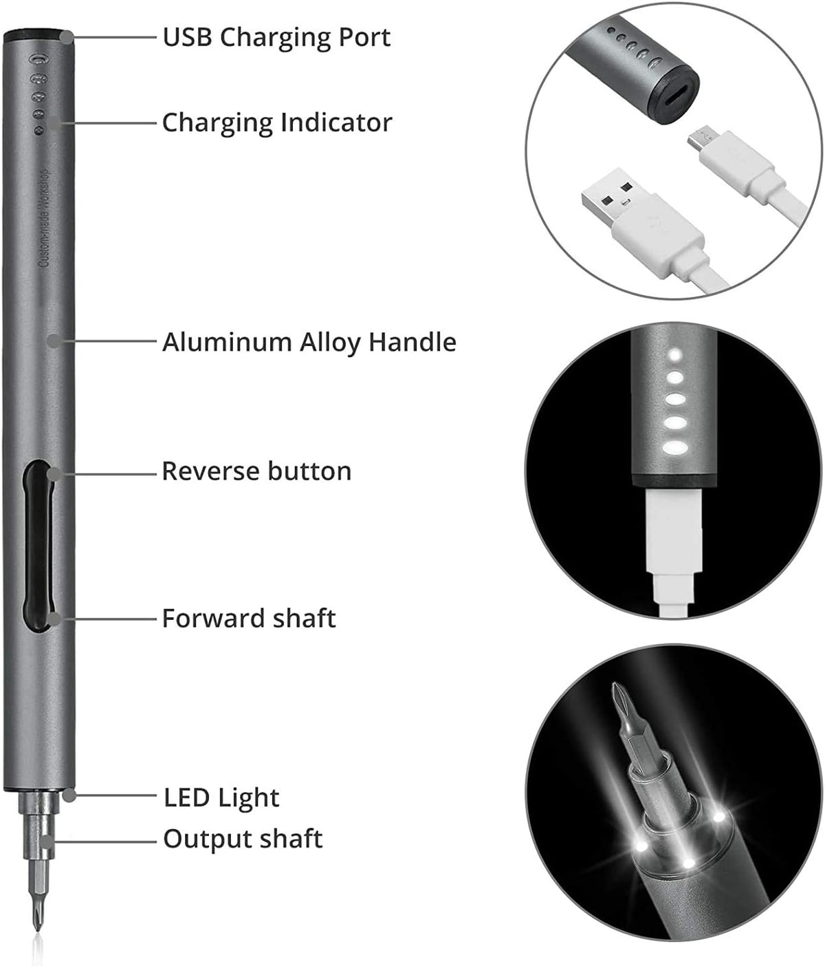 Mini Electric Precision Screwdriver with 55 Driver Bits H21796