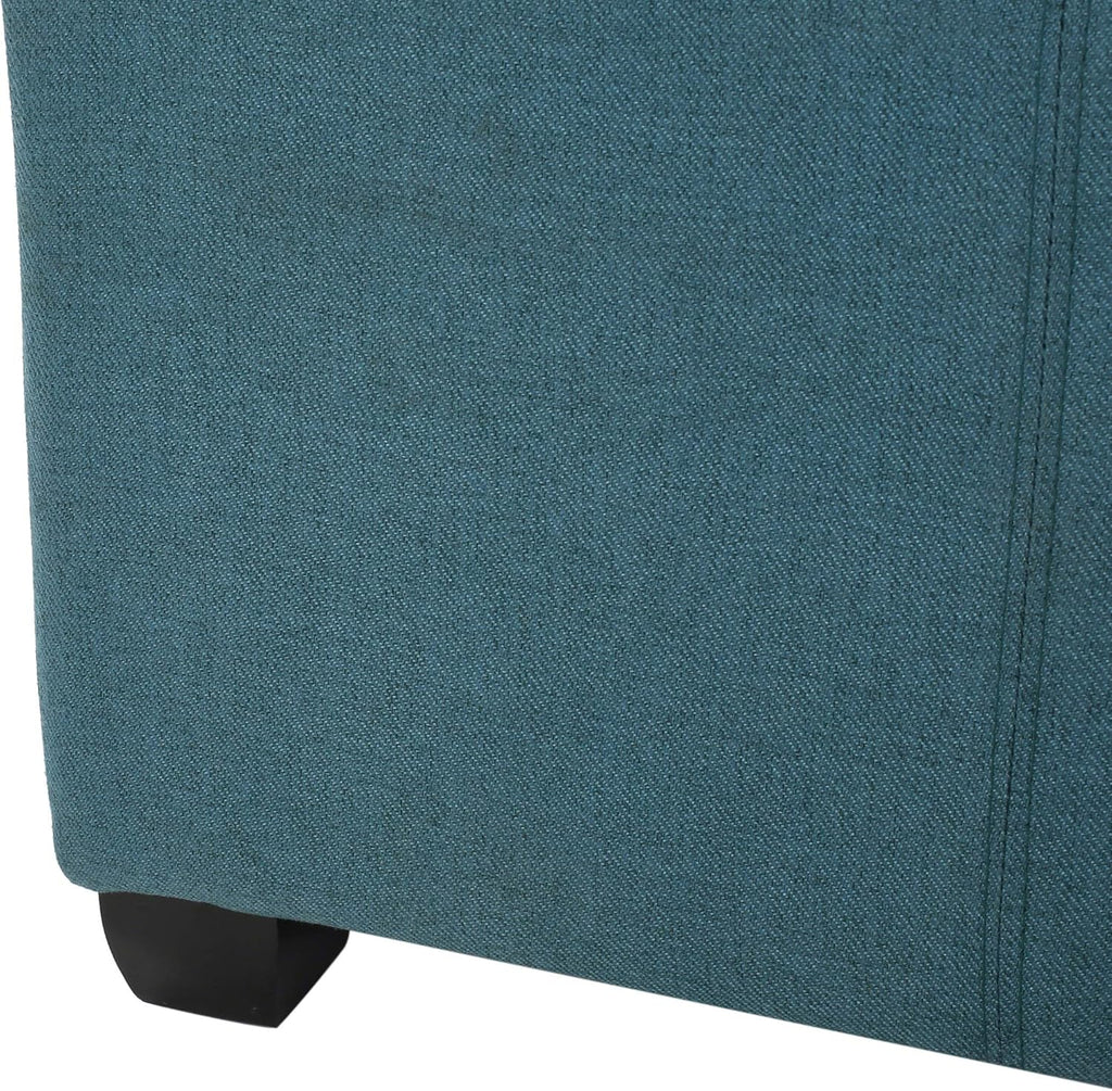 Dark Teal Fabric Storage Ottoman L3398
