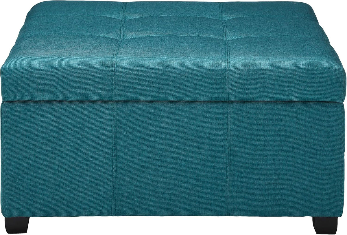 Dark Teal Fabric Storage Ottoman L3398