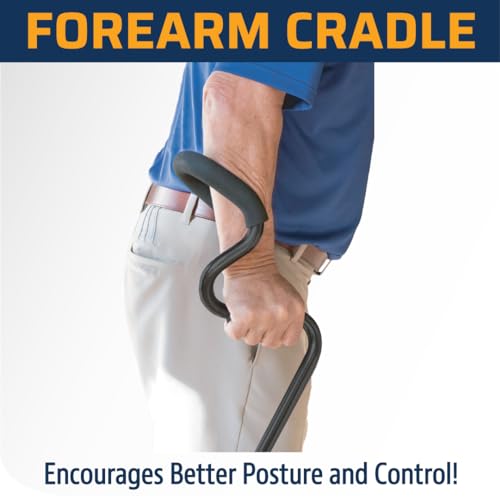 Self Standing Lightweight Adjustable Walking Cane with Ergonomic Forearm Grip D861