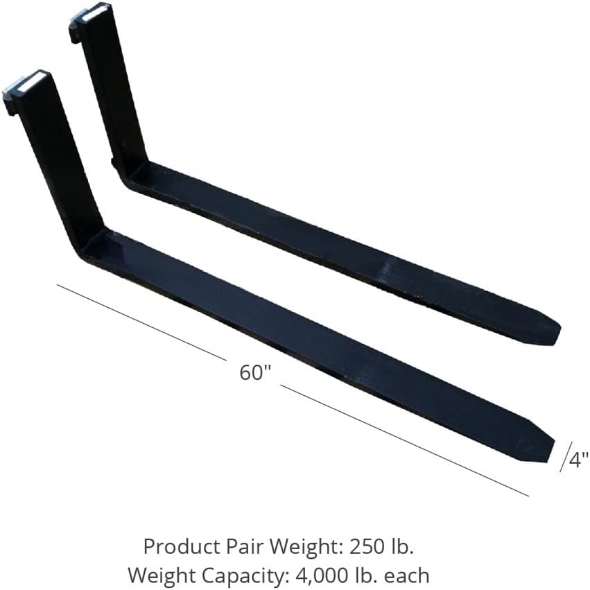 60 Pallet Fork Blades, 4,000 LB Load Capacity, Class II Forklift Blades G922935
