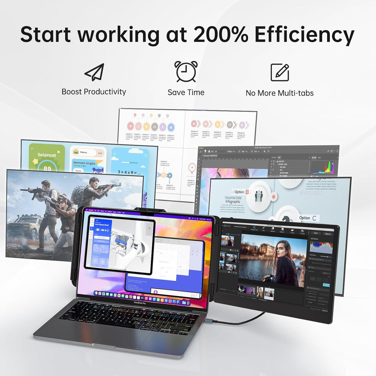 12" 1080P FHD IPS Foldable Portable Monitor S87872