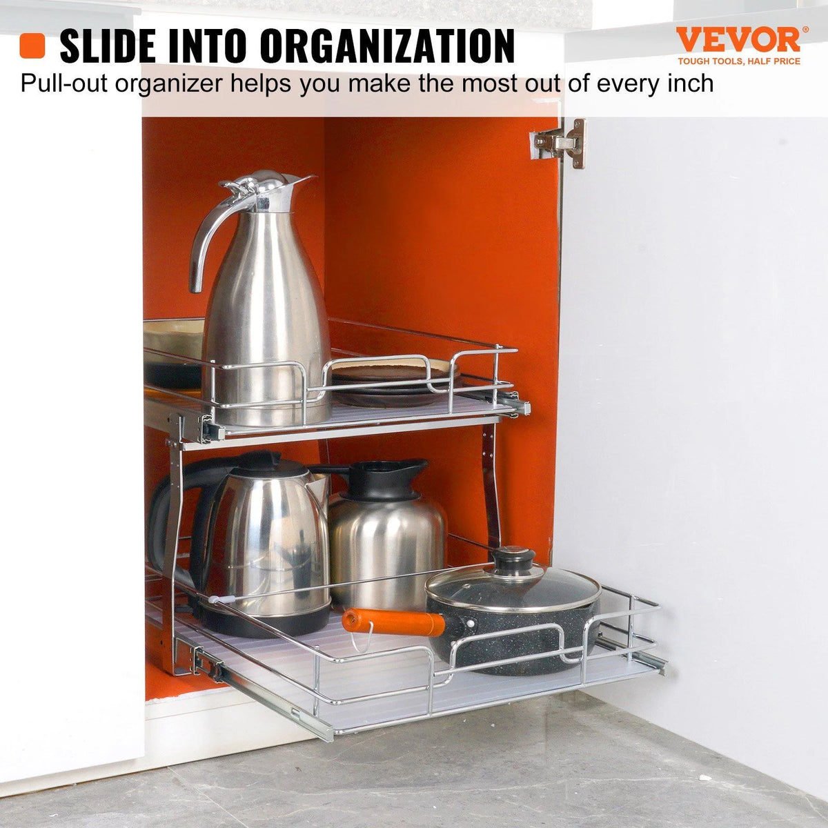 Chrome Steel Pull Out Cabinet Organizer Z97971