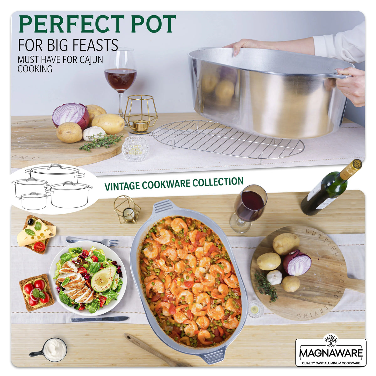 12.6 Quart Cast Aluminum Oval Dutch Oven Y173