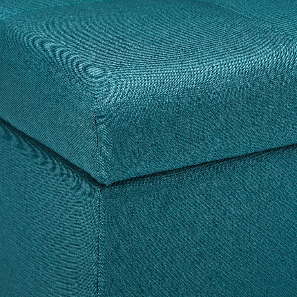 Dark Teal Fabric Storage Ottoman L3398