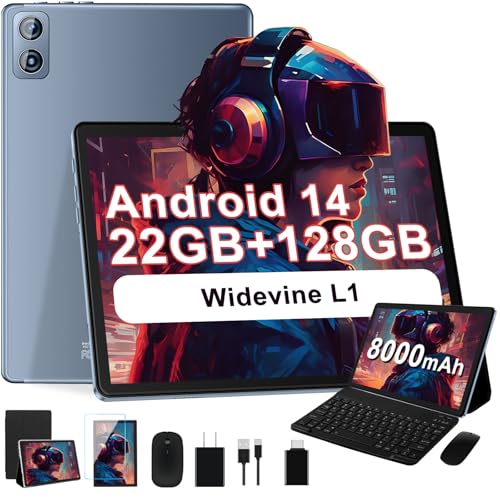 Android 14 Tablet 22G+128G 10 inch 8000 mAh Octa-Core with Keyboard Mouse Case I894413