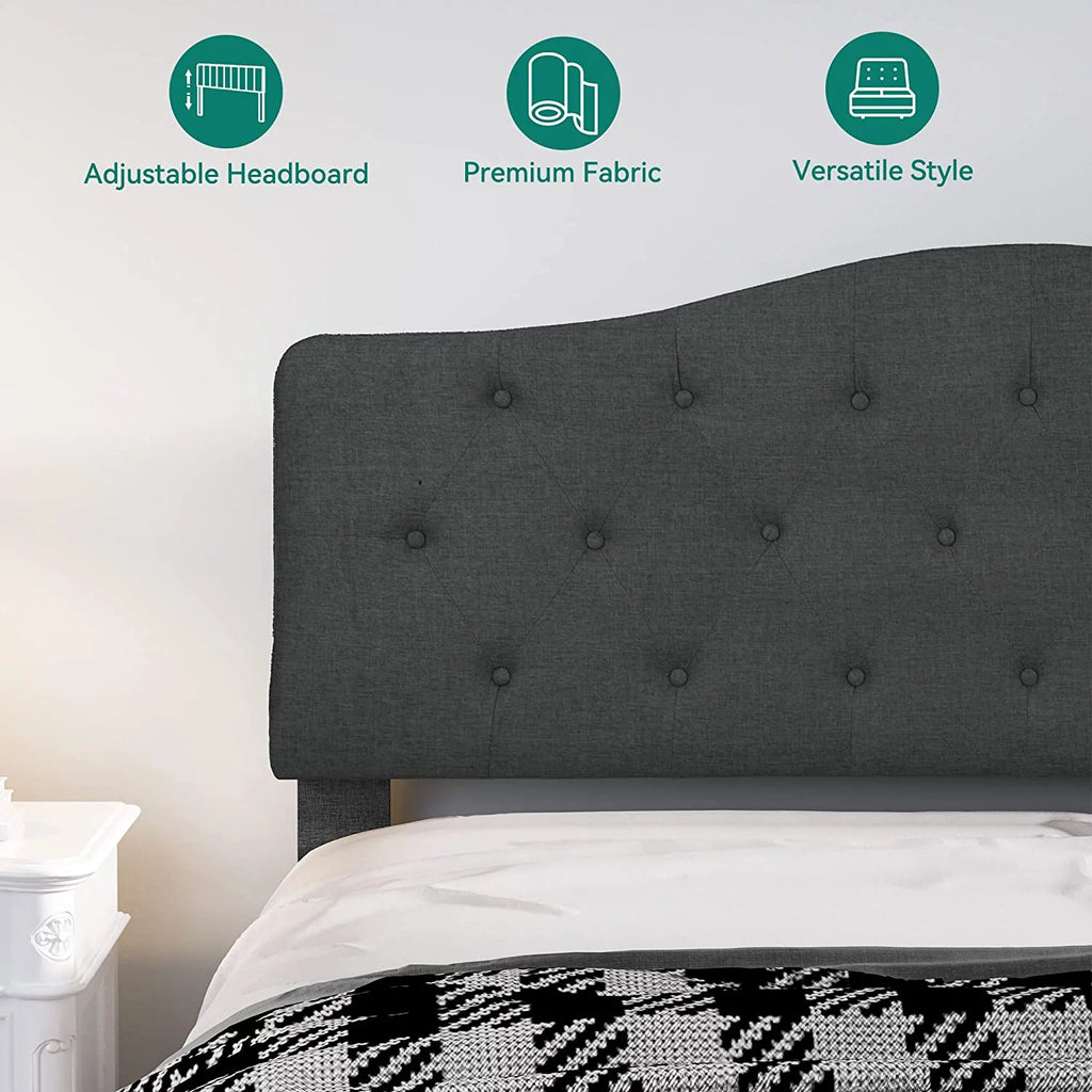 Grey Linen Tufted Upholstered Headboard O408
