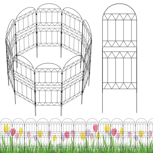 10 Pack Rustproof Metal Garden Fence Panels E899