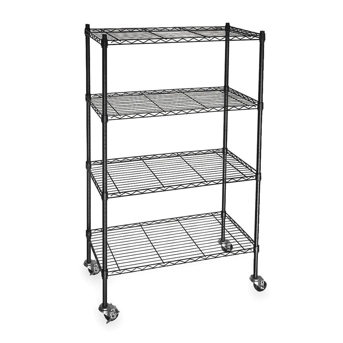 Wire Cart, 4 Shelf, L48 x W18 x H67 in. X793926