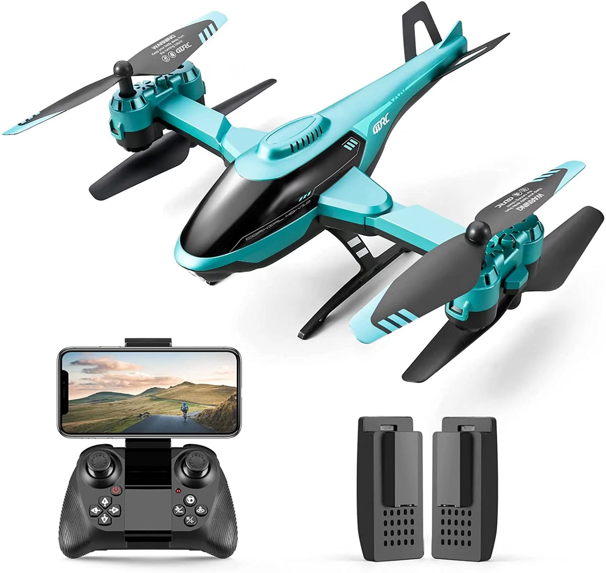 RC Helicopter Drone with 1080P HD Camera Blue F12126