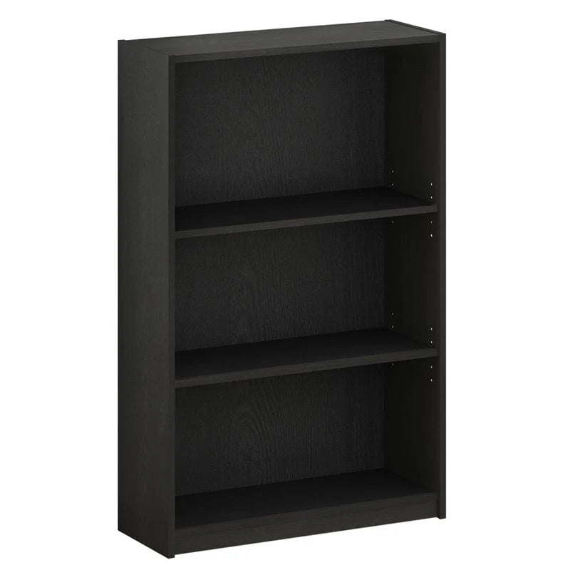 3-Tier Adjustable Shelf White Wood Bookcase T45983