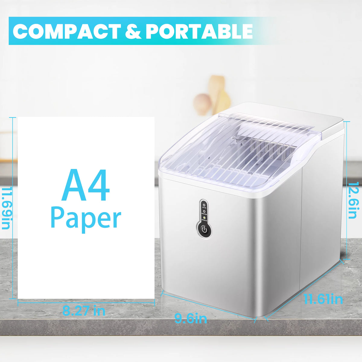 Portable Countertop Ice Maker with Basket & Ice Scoop I22995