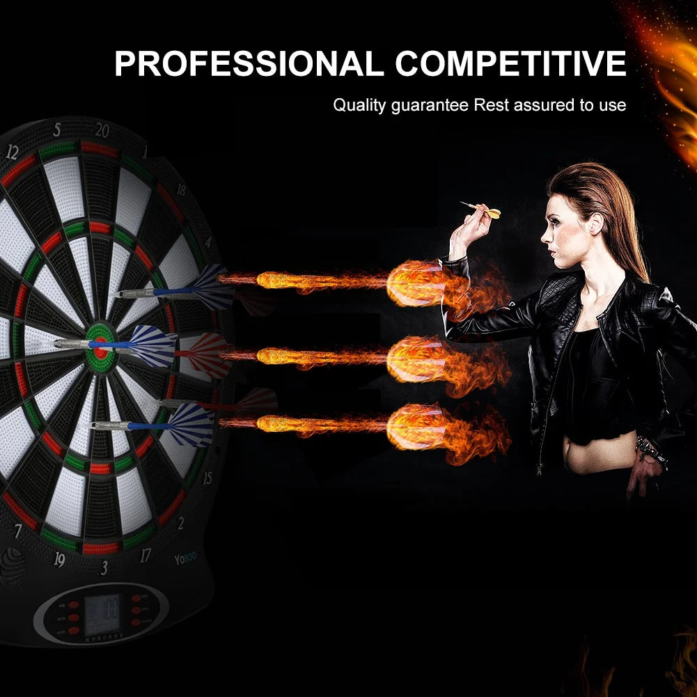 Electronic Hanging Dartboard with 6pcs Darts N74468