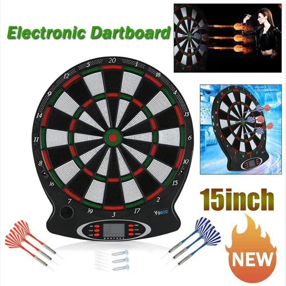 Electronic Hanging Dartboard with 6pcs Darts N74468