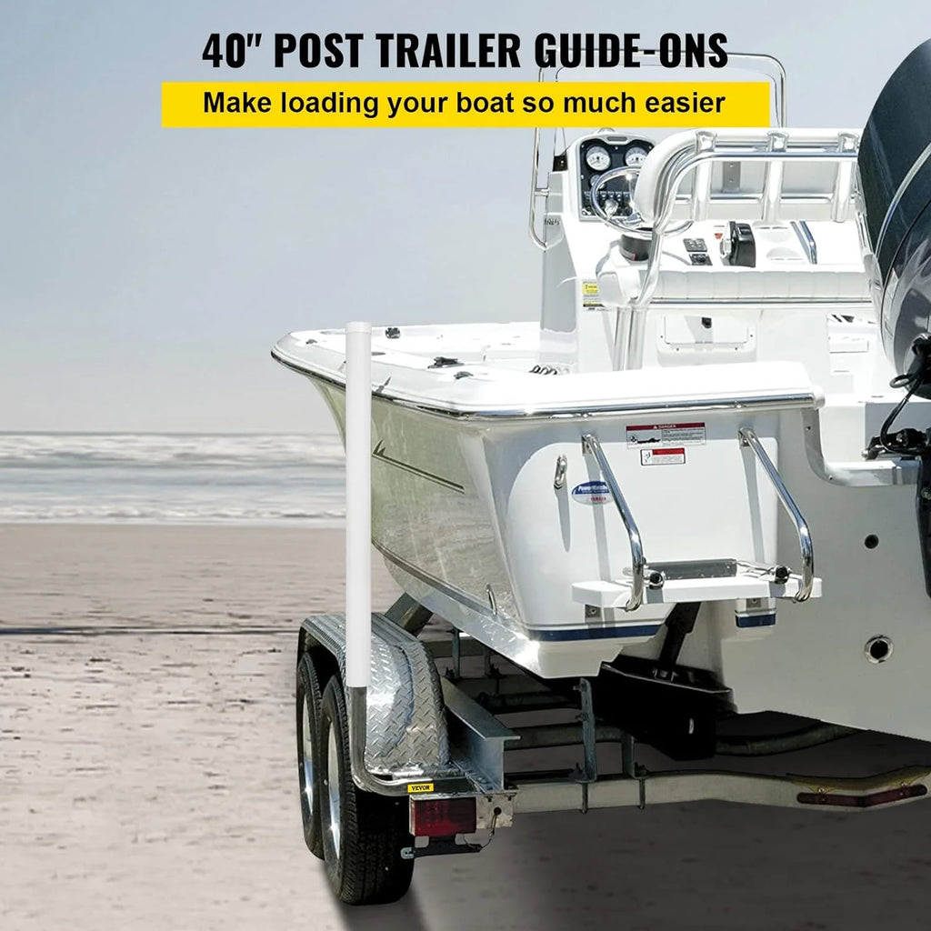 22 in. Steel Boat Trailer Guide-on with White PVC Tube Covers Q76741