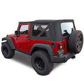 Black Twill Canvas 2 Door Jeep Soft Top with Rear Plastic Tinted Windows N685706