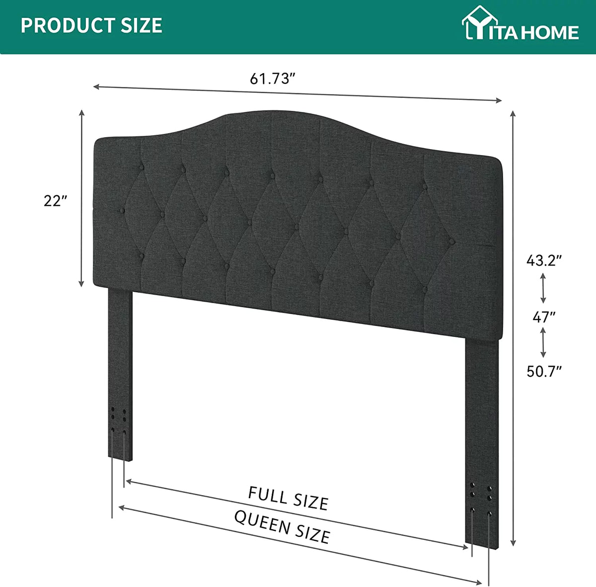 Grey Linen Tufted Upholstered Headboard O408